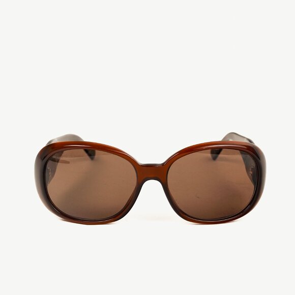 Chanel 5113 Brown Camellia-Detail Oversized Sunglasses - Picture 2 of 10